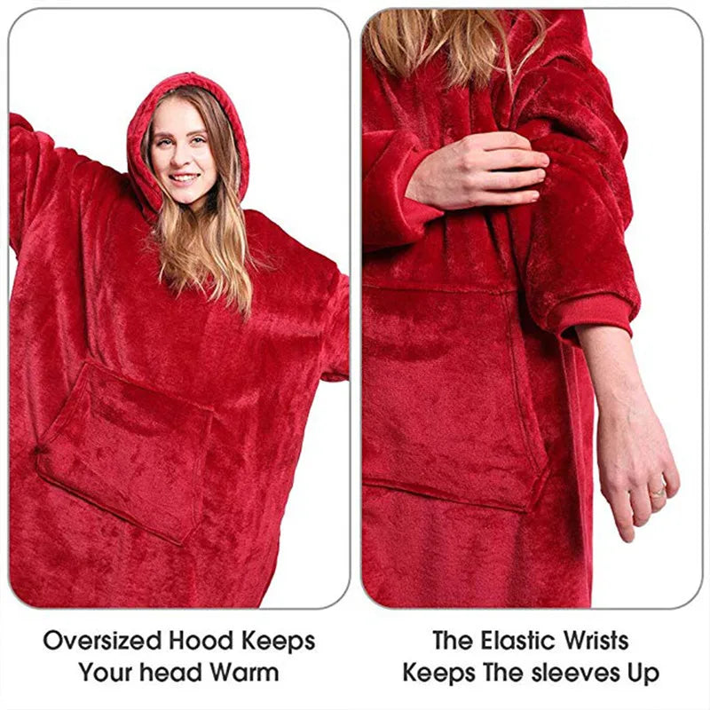 Warm Thick Hooded Blanket