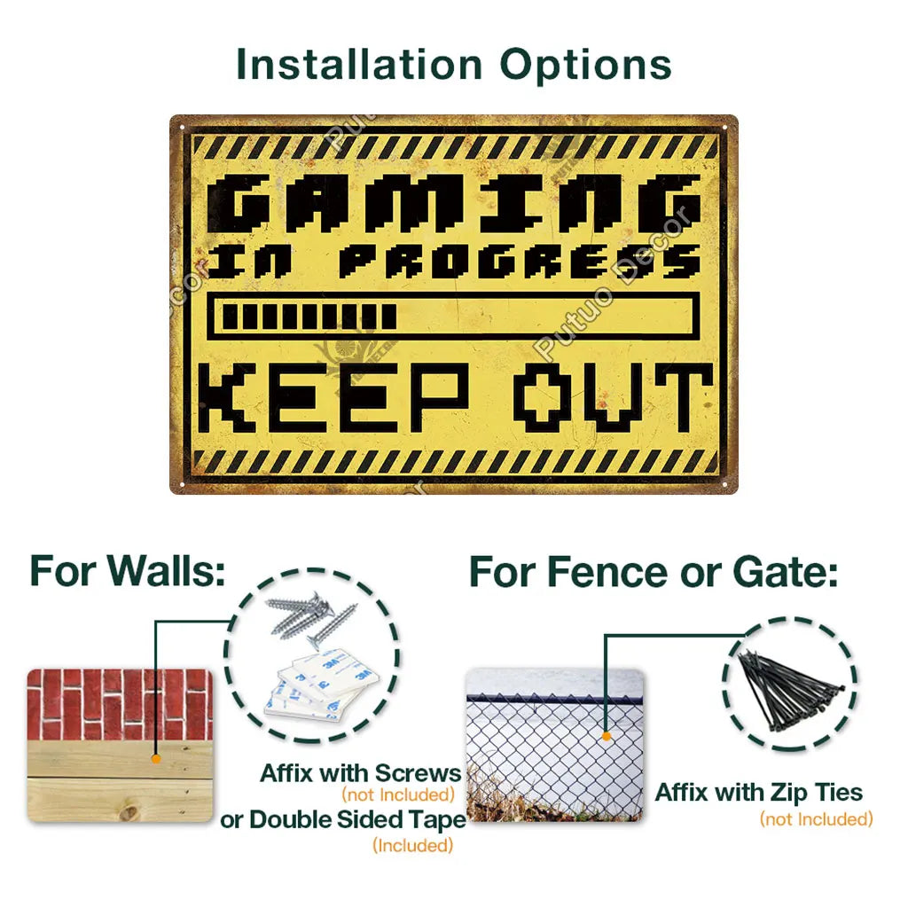 Funny Gamer Metal Signs