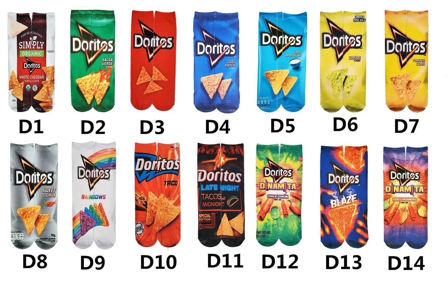 11 Styles Snack Socks