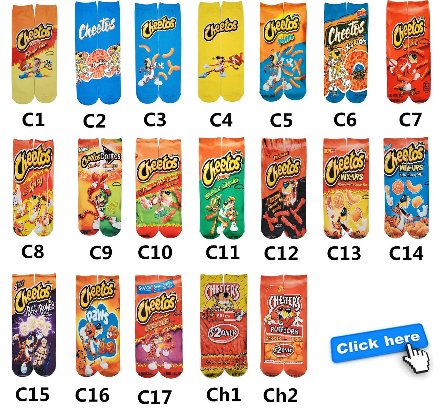 11 Styles Snack Socks