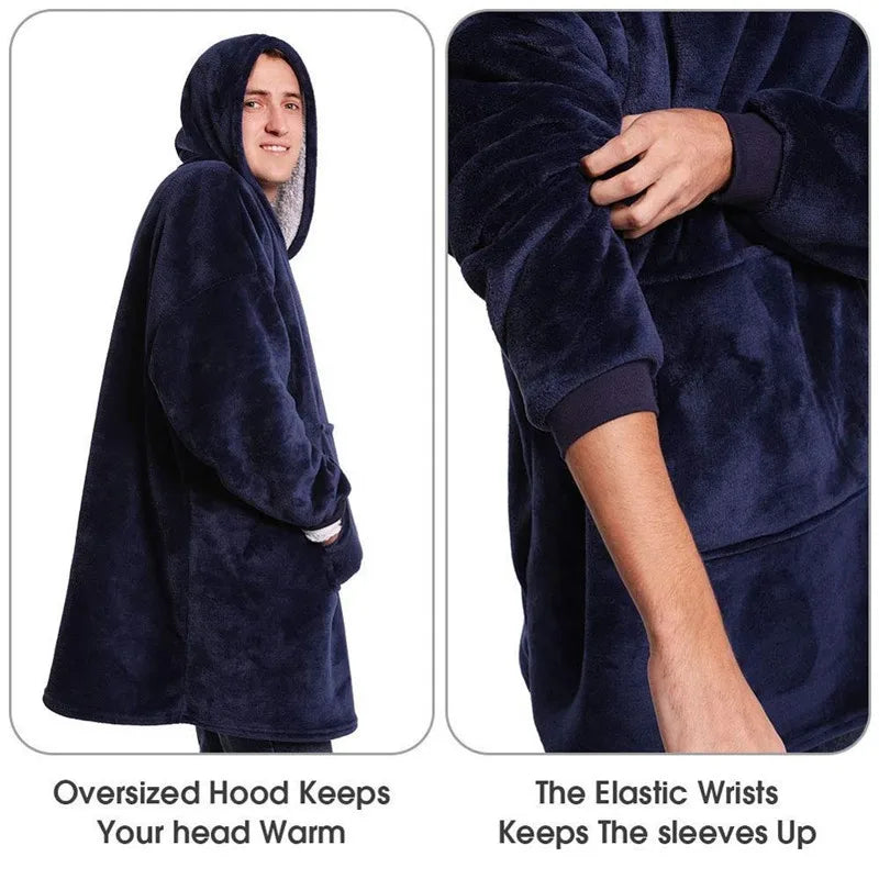 Warm Thick Hooded Blanket