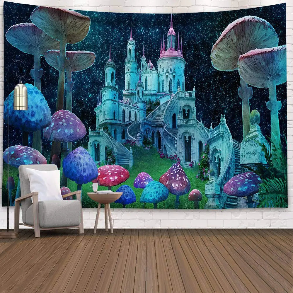 UV Reactive Mushroom Forest Tapestries