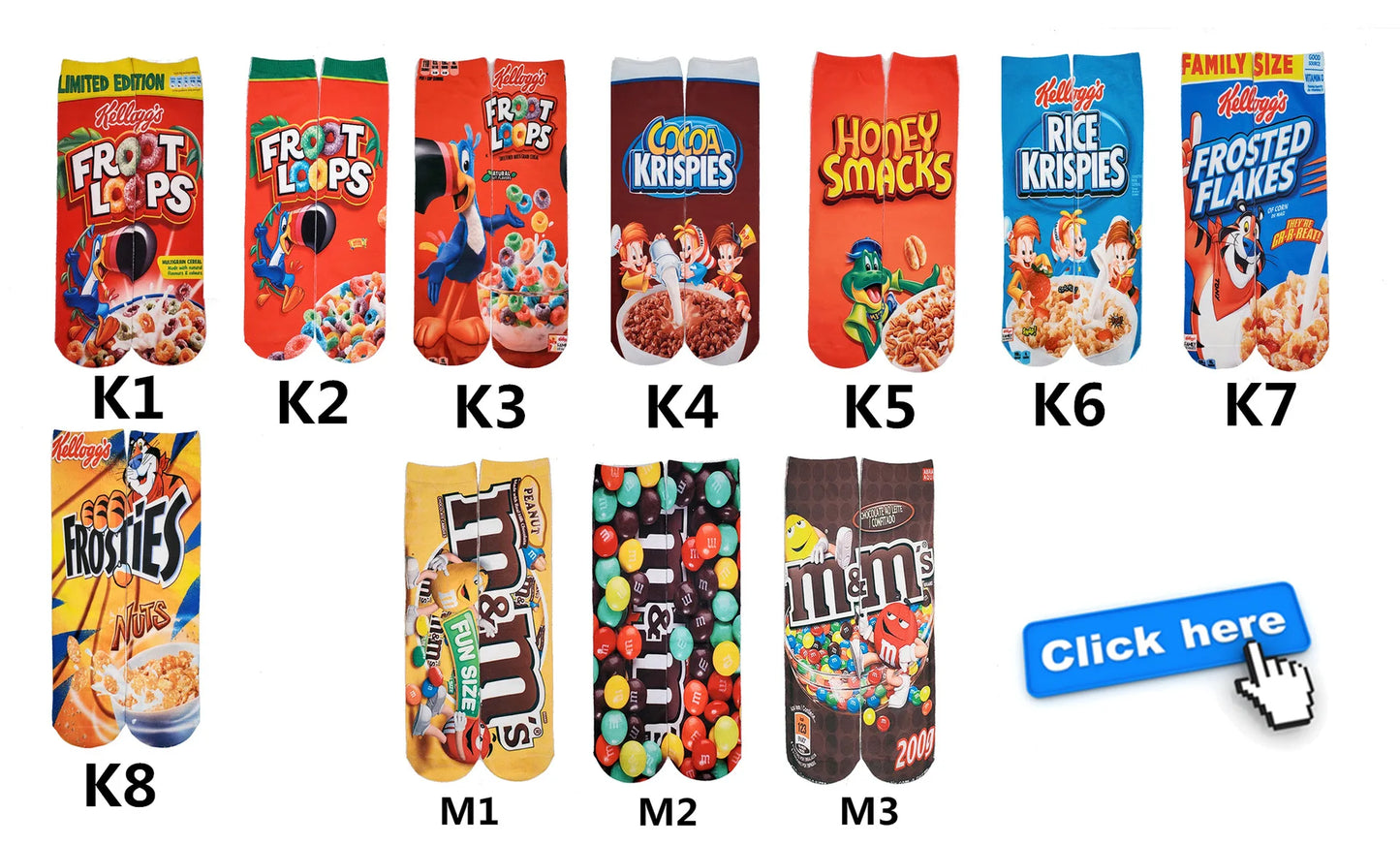 11 Styles Snack Socks