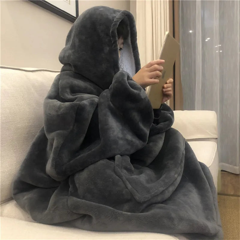 Warm Thick Hooded Blanket