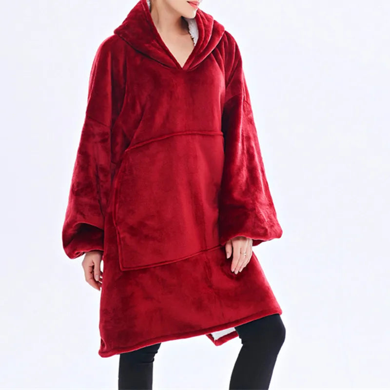 Warm Thick Hooded Blanket