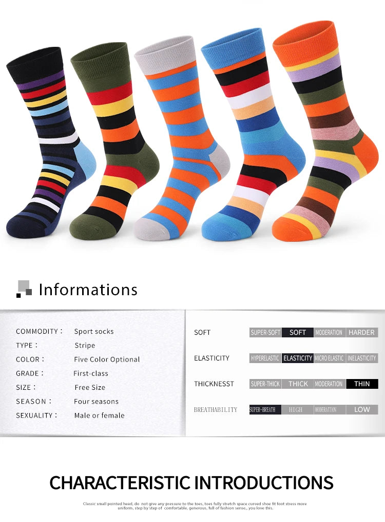 5pack Striped Long Socks