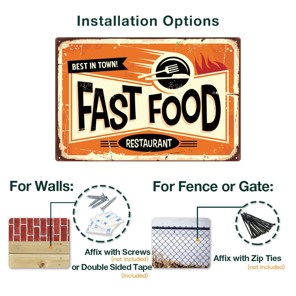 Vintage Restaurant Metal Signs