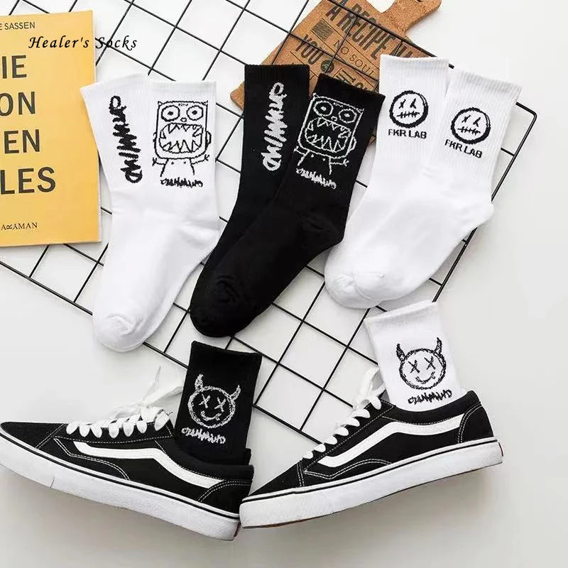 Black/White Graffiti Style Socks