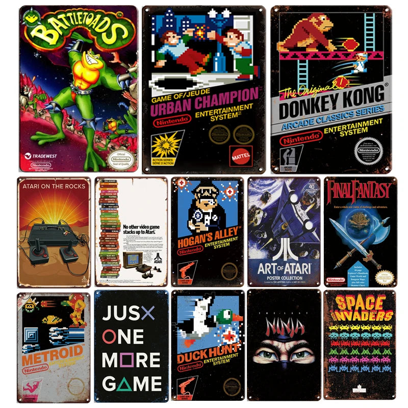 Retro Game Metal Signs