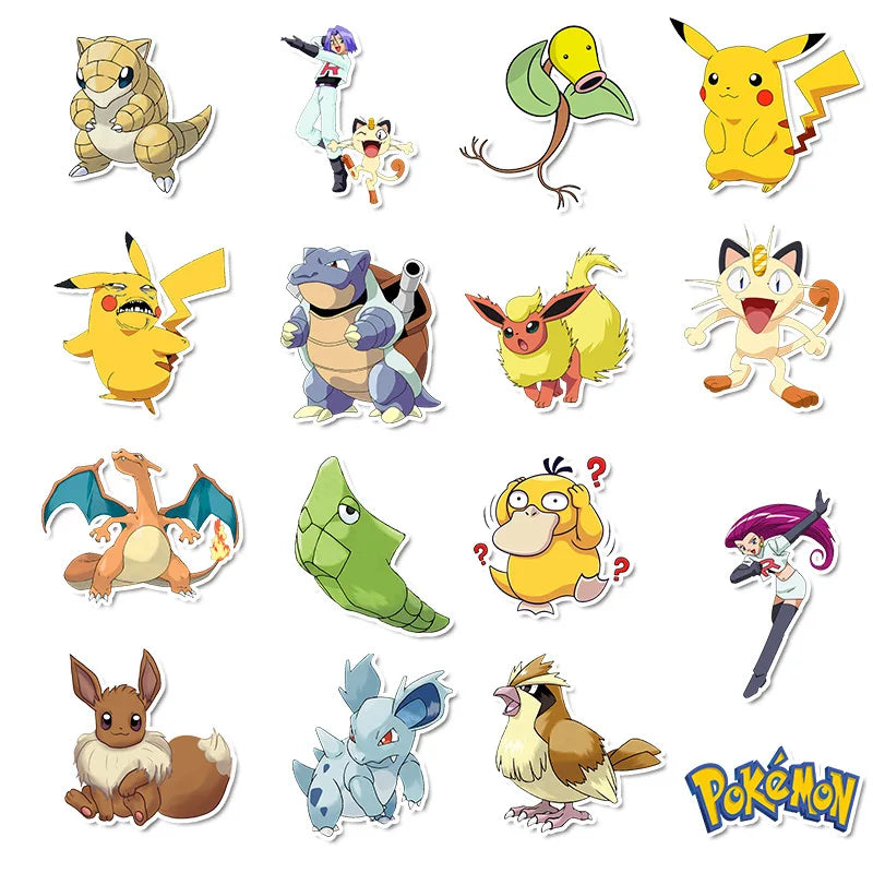 50/100Pcs Pokemon Stickers