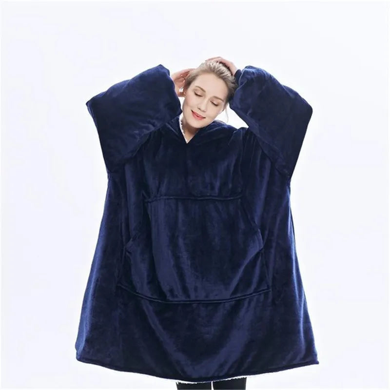 Warm Thick Hooded Blanket