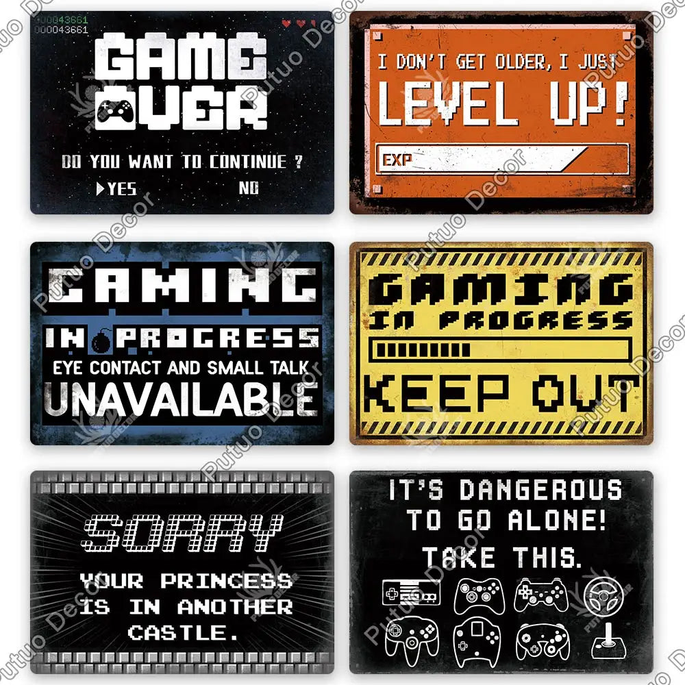 Funny Gamer Metal Signs
