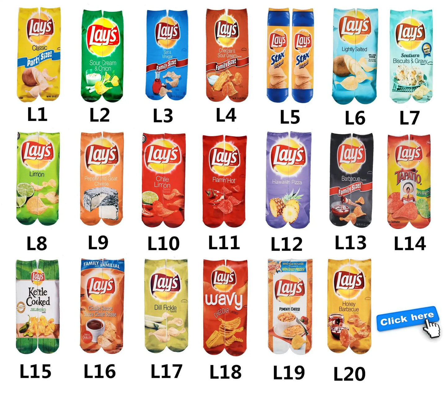 11 Styles Snack Socks