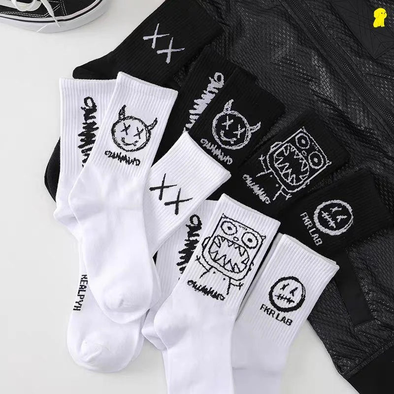 Black/White Graffiti Style Socks