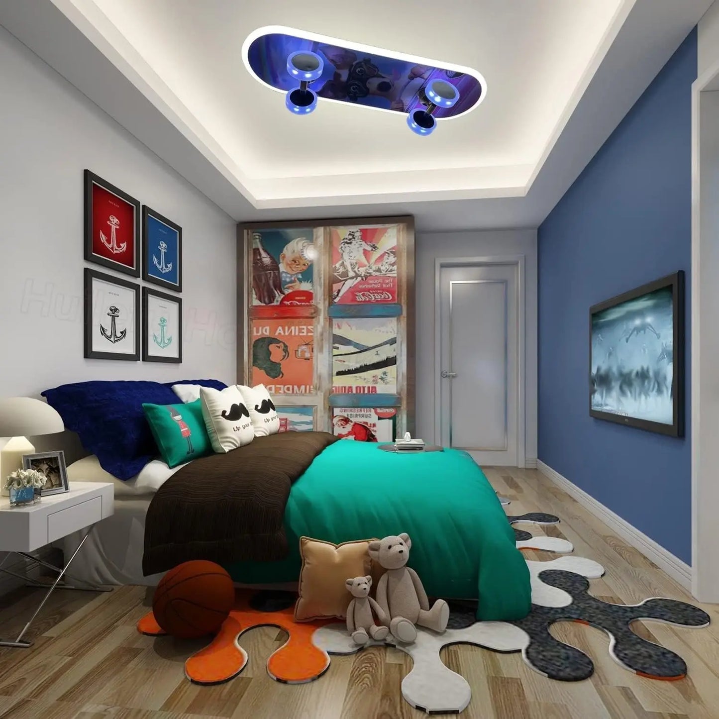 Skateboard Ceiling Light