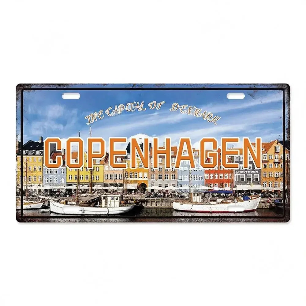 Capital City License Plate Metal Signs