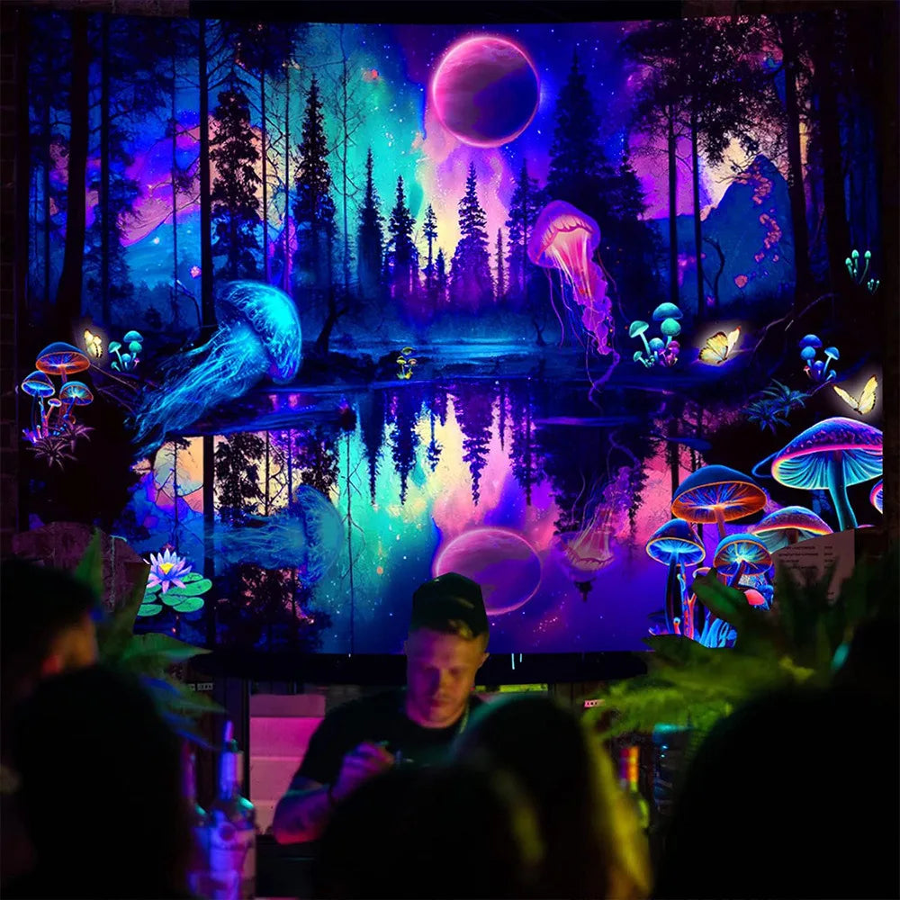 Psychedelic UV Reactive Tapestries