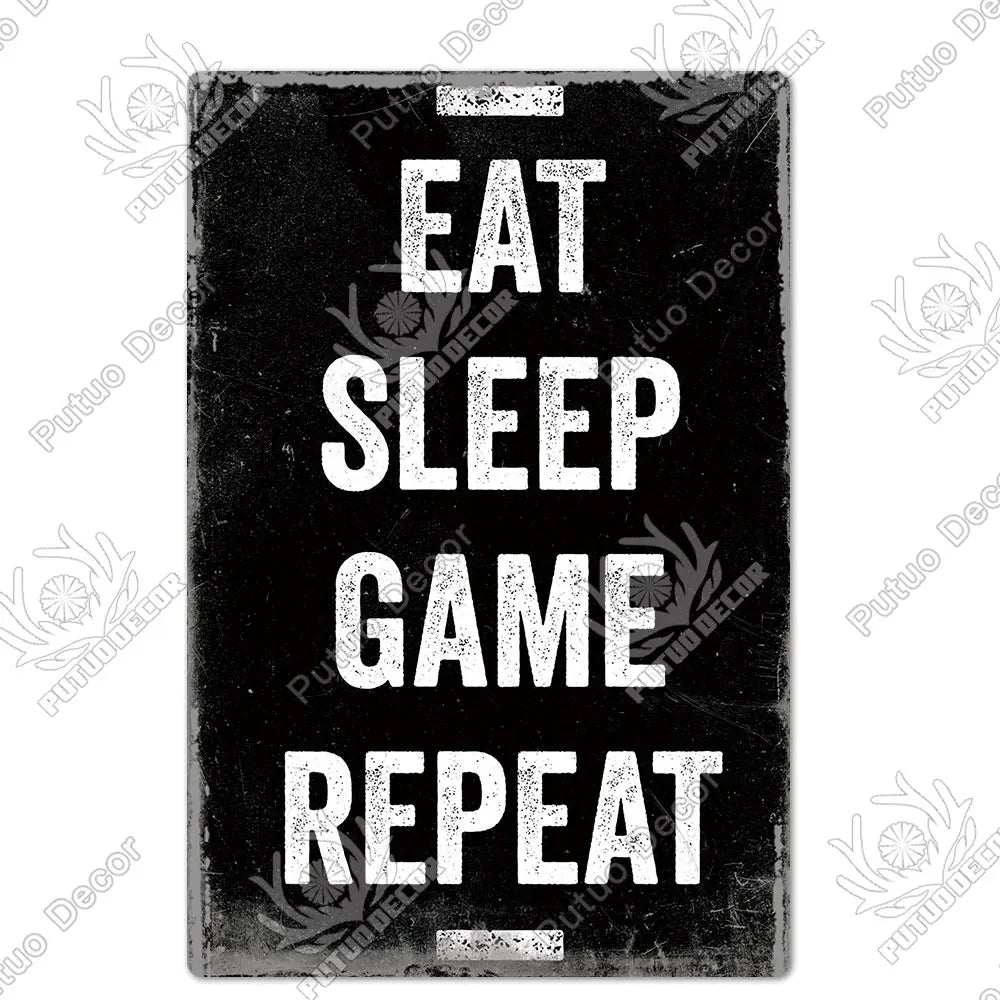Funny Gamer Metal Signs