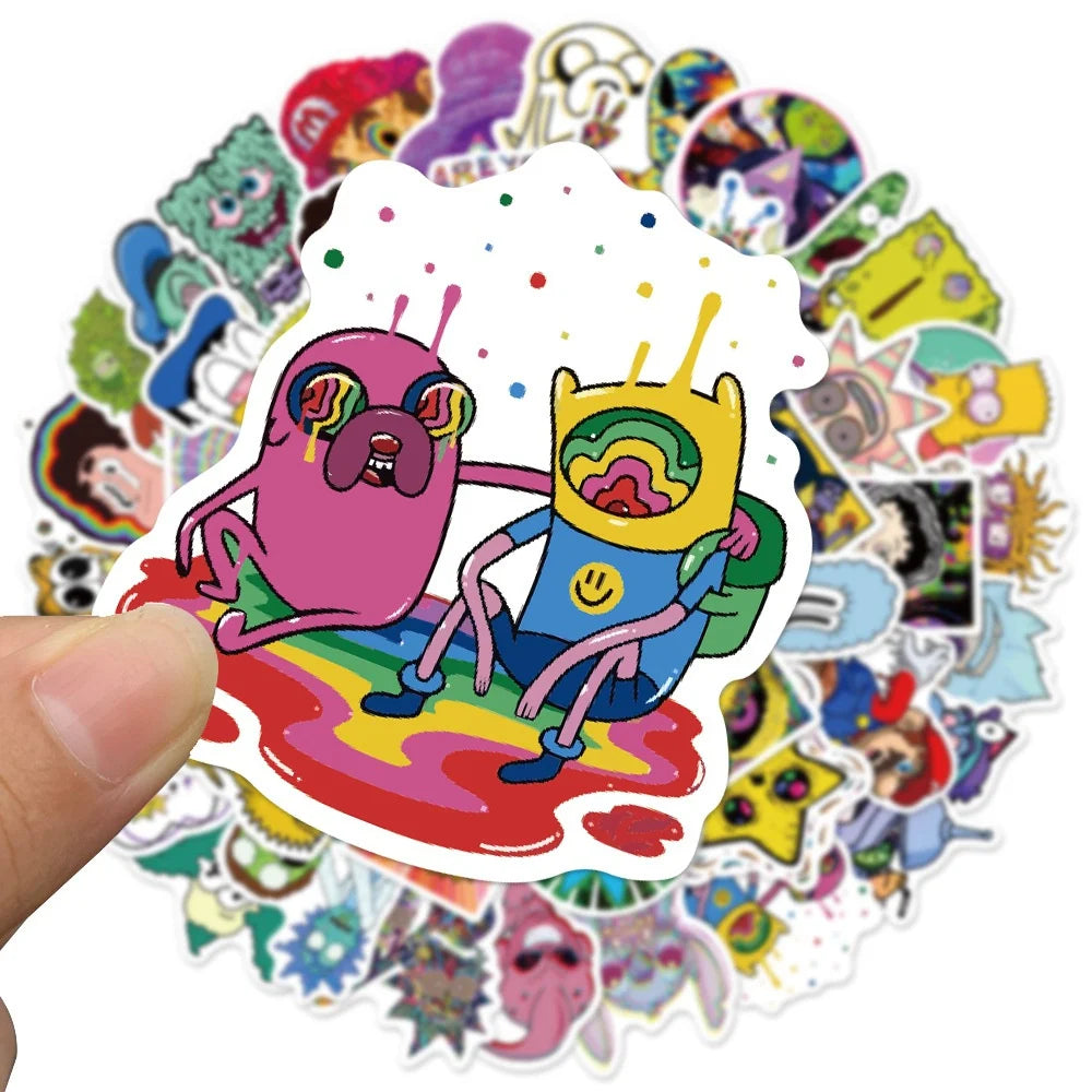 52PCS Psychedelic Cartoon Stickers