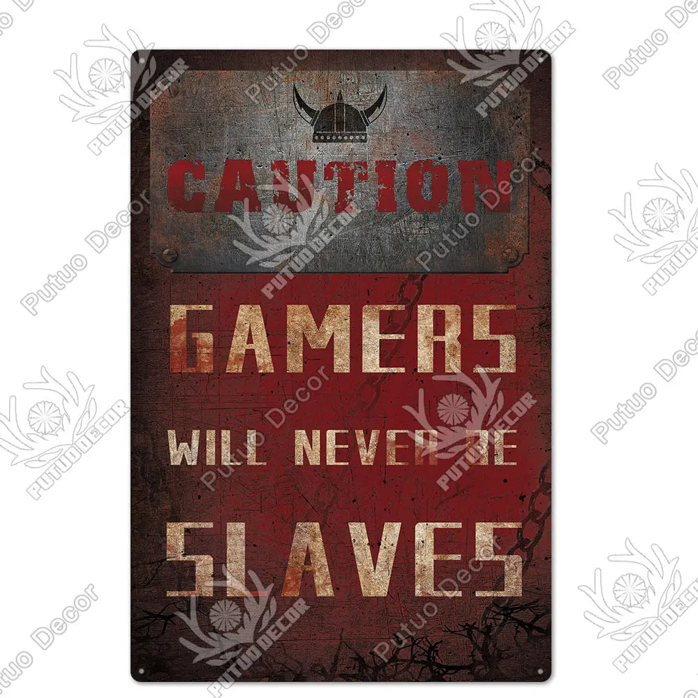 Funny Gamer Metal Signs