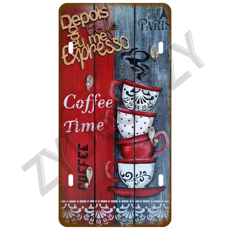 Funny Vintage Metal Signs Beer/Coffee