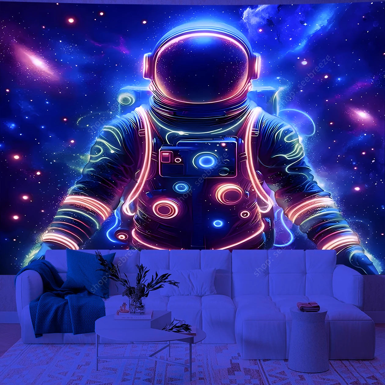 Astronaut UV Reactive Tapestries