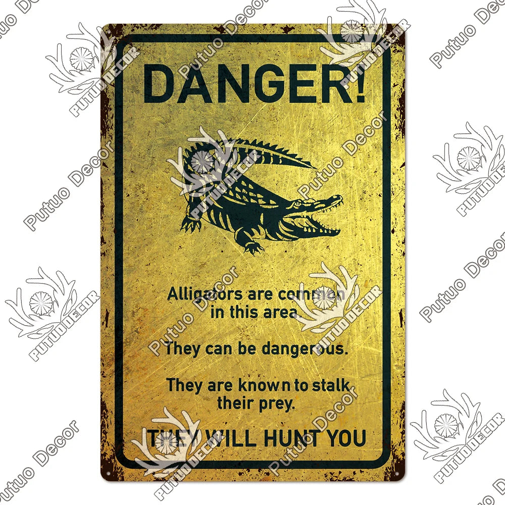 Warning/Danger Vintage Metal Signs