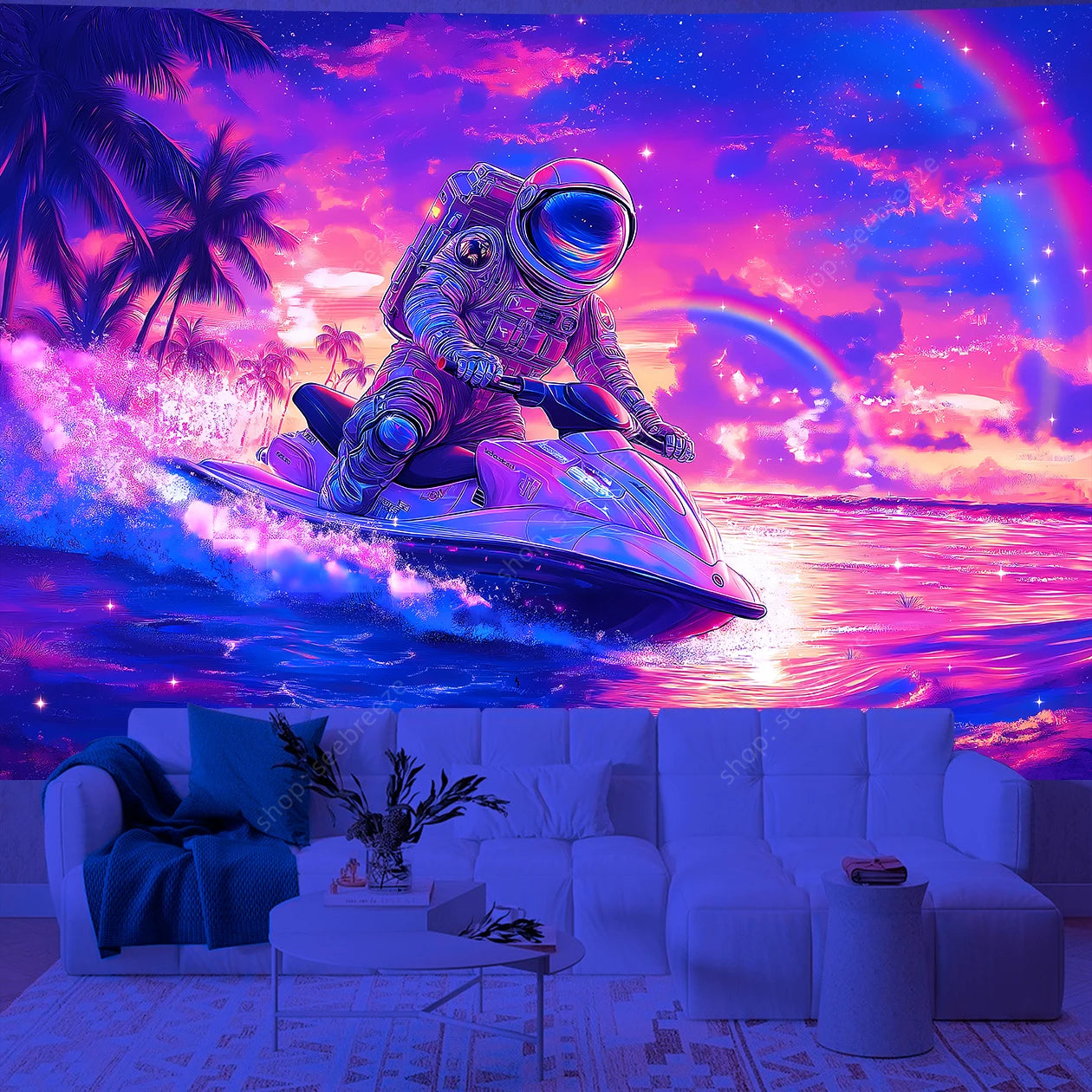 Astronaut UV Reactive Tapestries