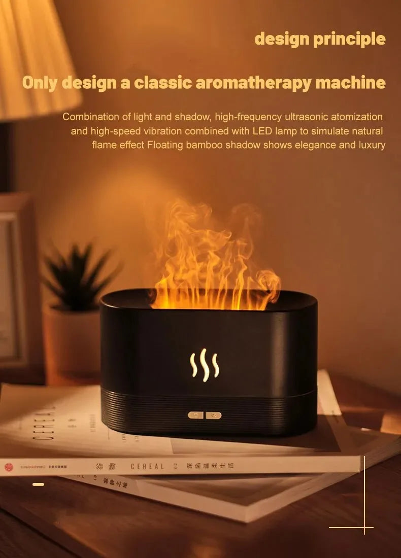 Flame Essential Oil Diffuser With LED