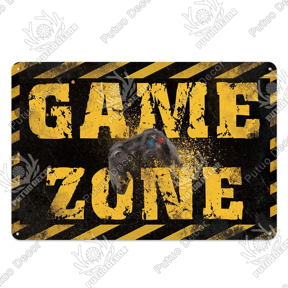 Funny Gamer Metal Signs