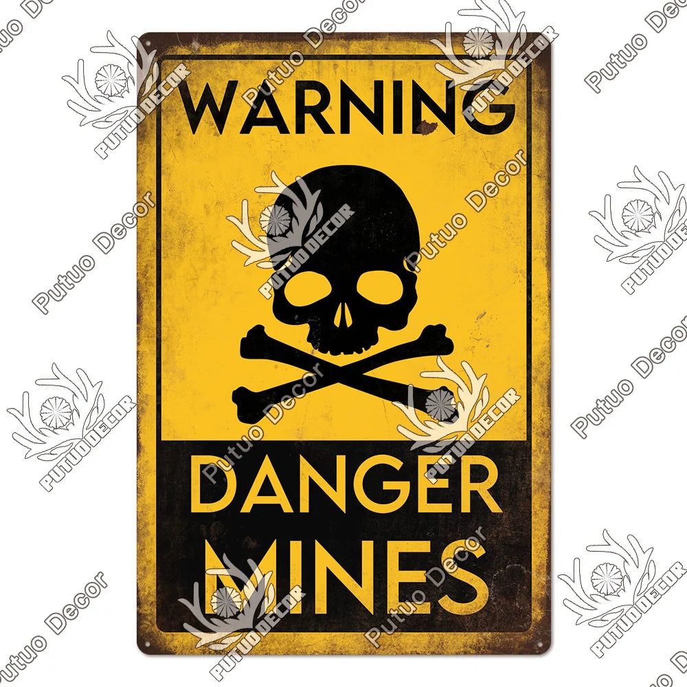 Warning/Danger Vintage Metal Signs