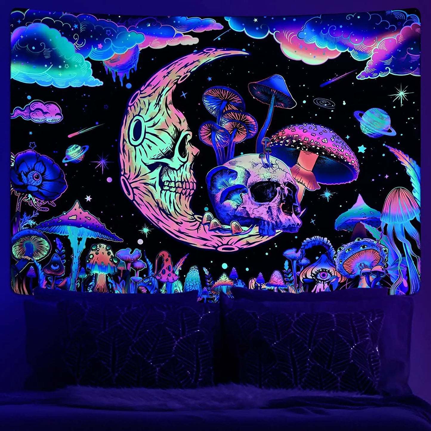 UV reactive psychedelic tapestries