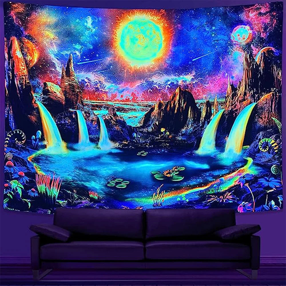 Psychedelic UV Reactive Tapestries