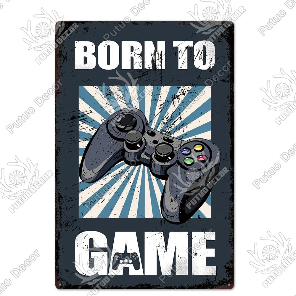 Funny Gamer Metal Signs