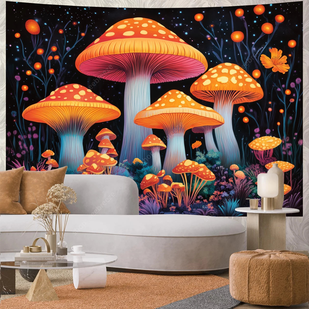 Mushroom Forest UV Reactive Tapestries