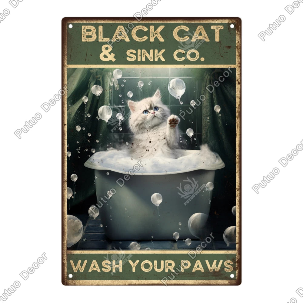 Funny Bathroom Decor Metal Signs