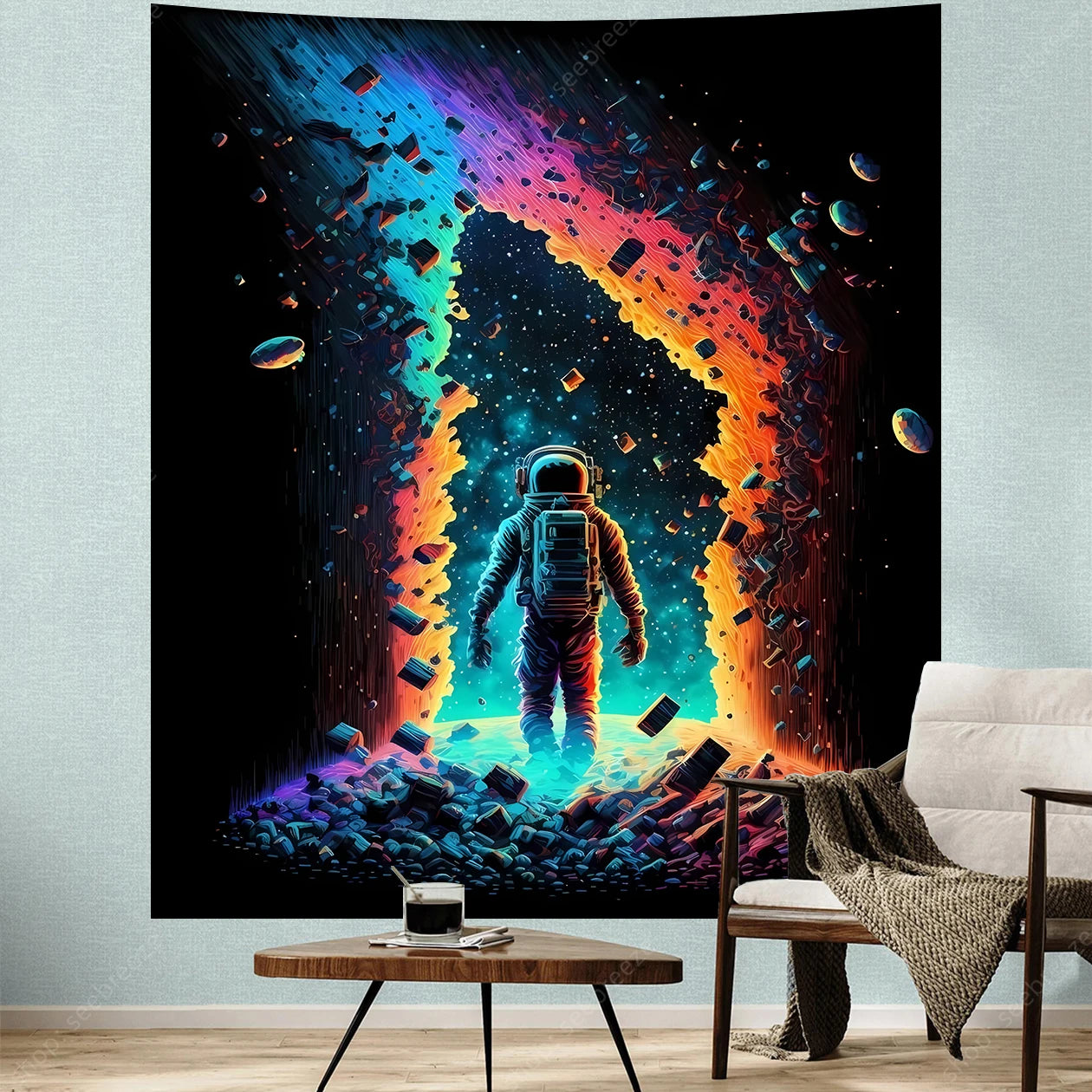 Astronaut UV Reactive Tapestries