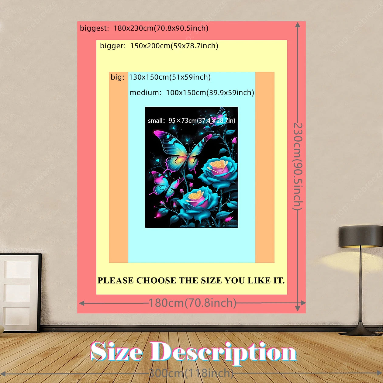 Butterfly UV Reactive Psychedelic Tapestries