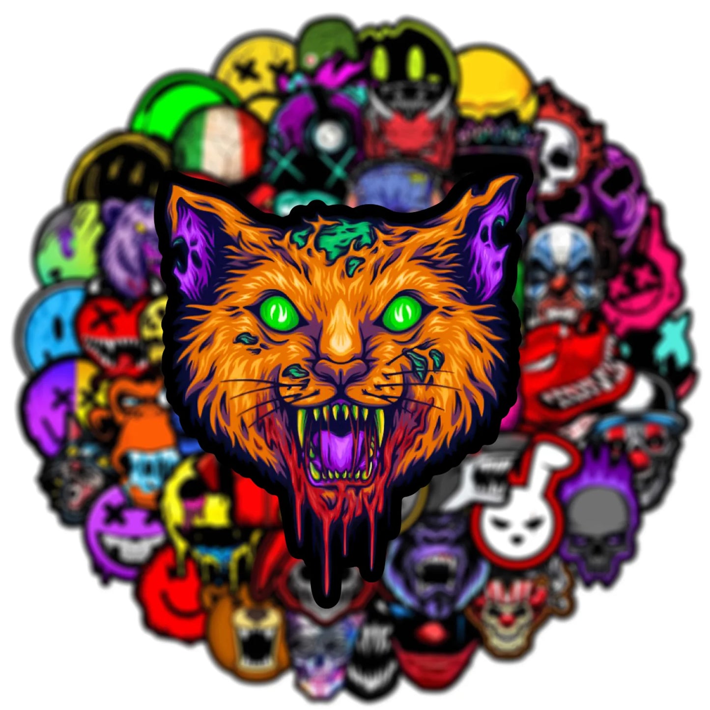 10/25/50pcs Dark Graffiti Stickers