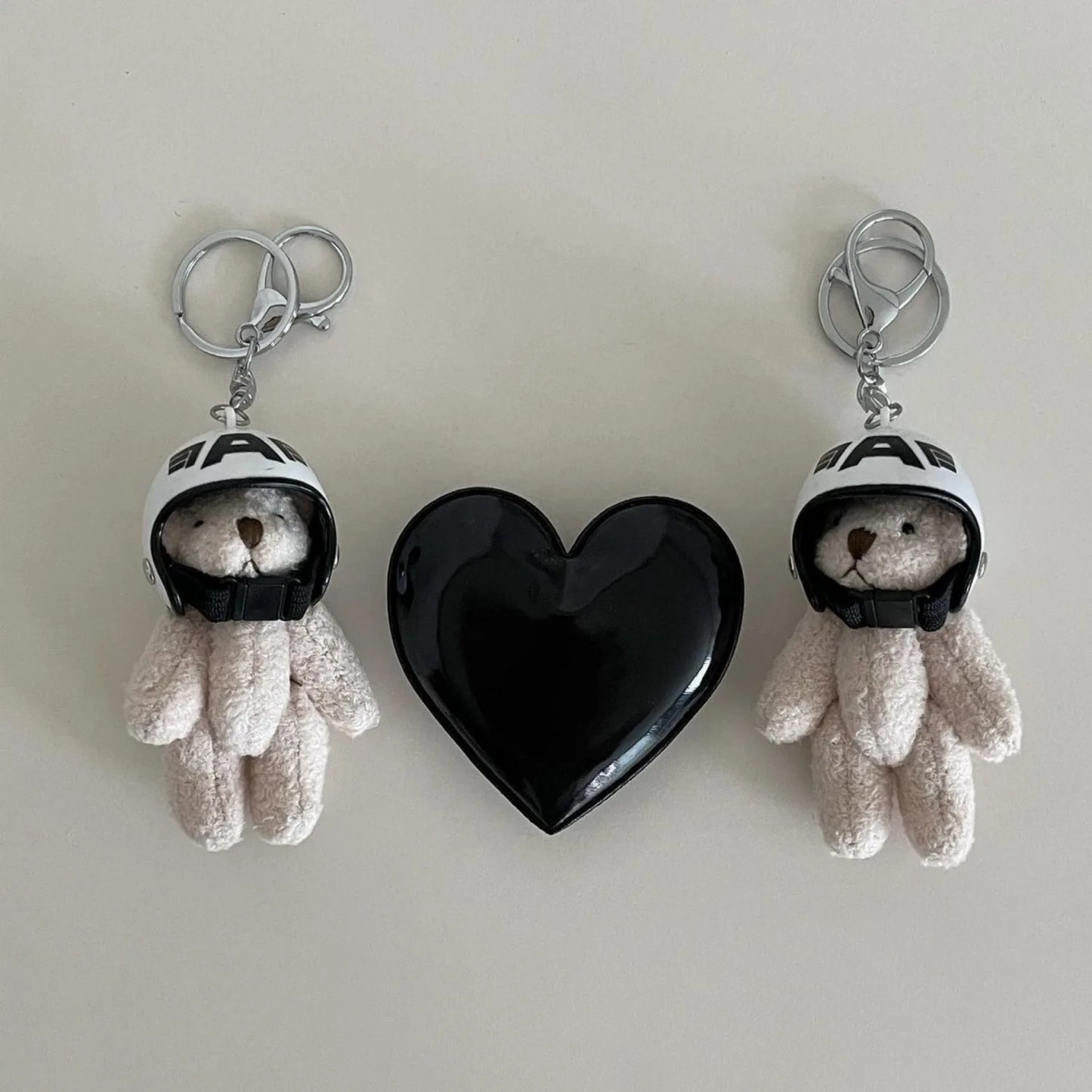 Biker Bear Charm Keychains