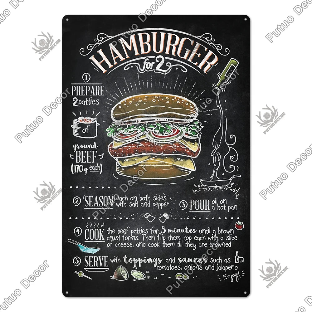 Vintage Restaurant Metal Signs
