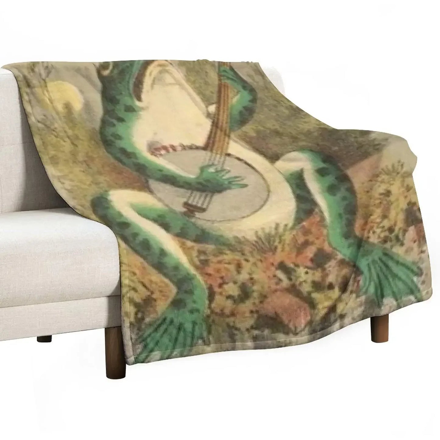 Vintage Whimsical Frog Blanket