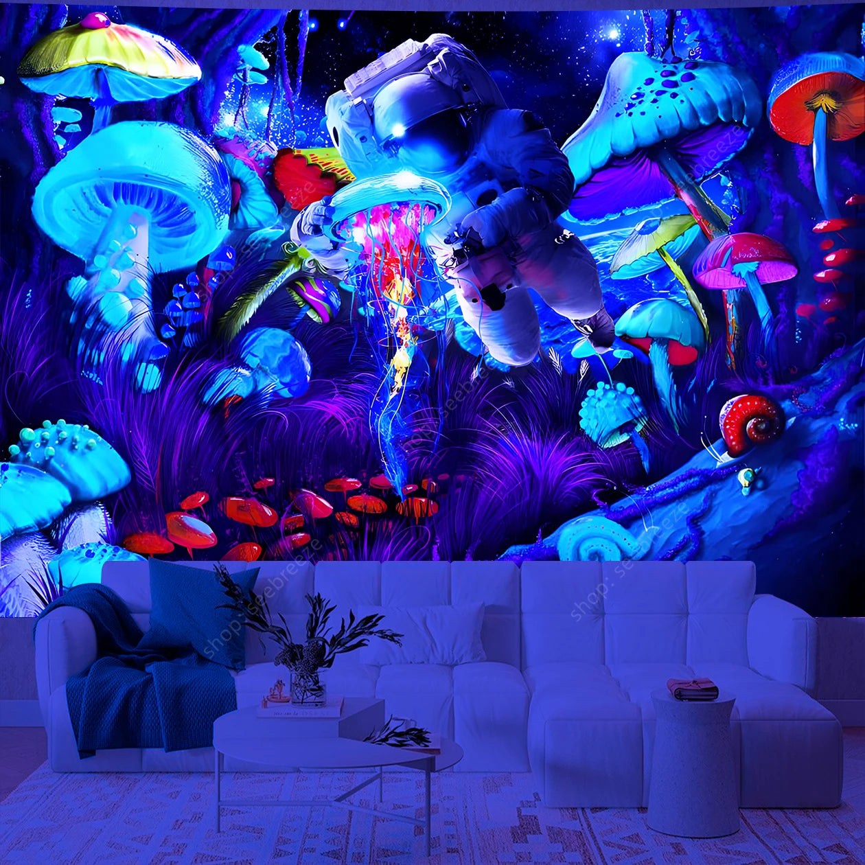 Astronaut UV Reactive Tapestries