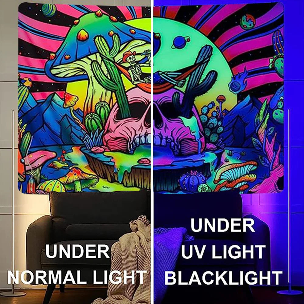 Psychedelic UV Reactive Tapestries