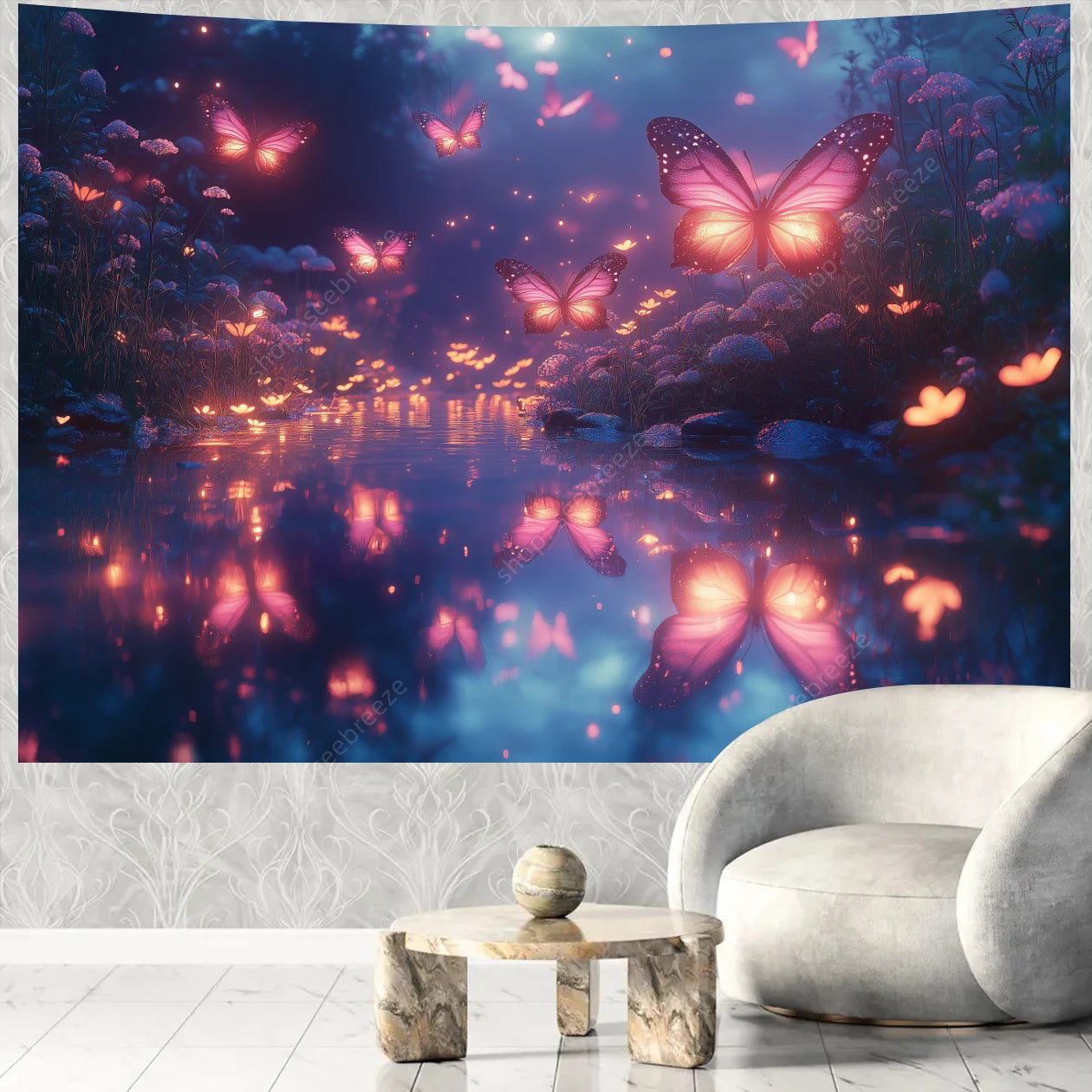 Butterfly UV Reactive Psychedelic Tapestries