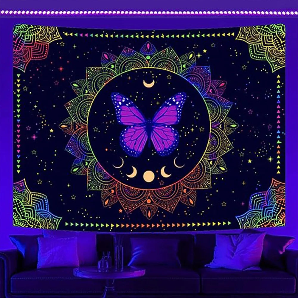 Psychedelic UV Reactive Tapestries