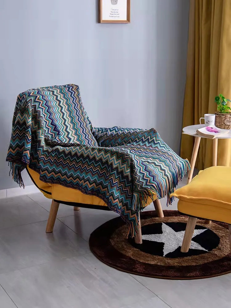 Heavy Knitted Blankets with Tassels