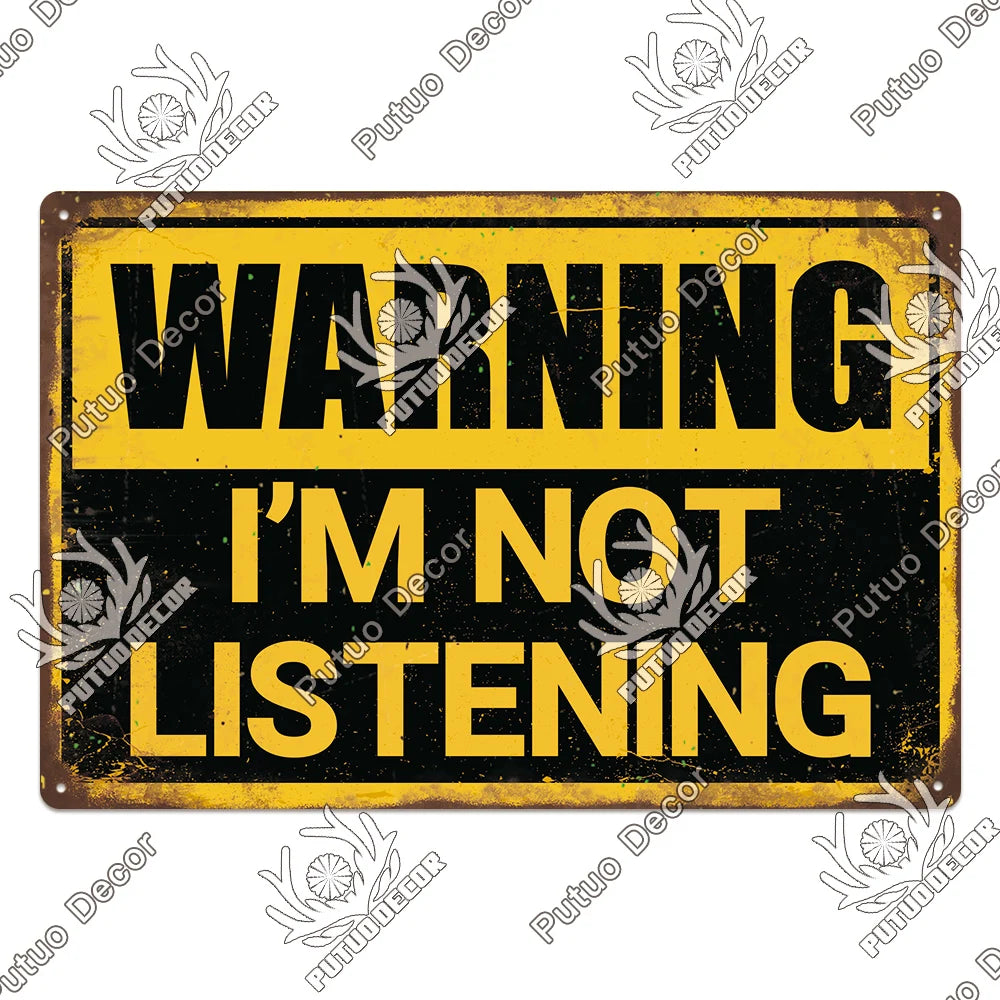 Warning/Danger Vintage Metal Signs