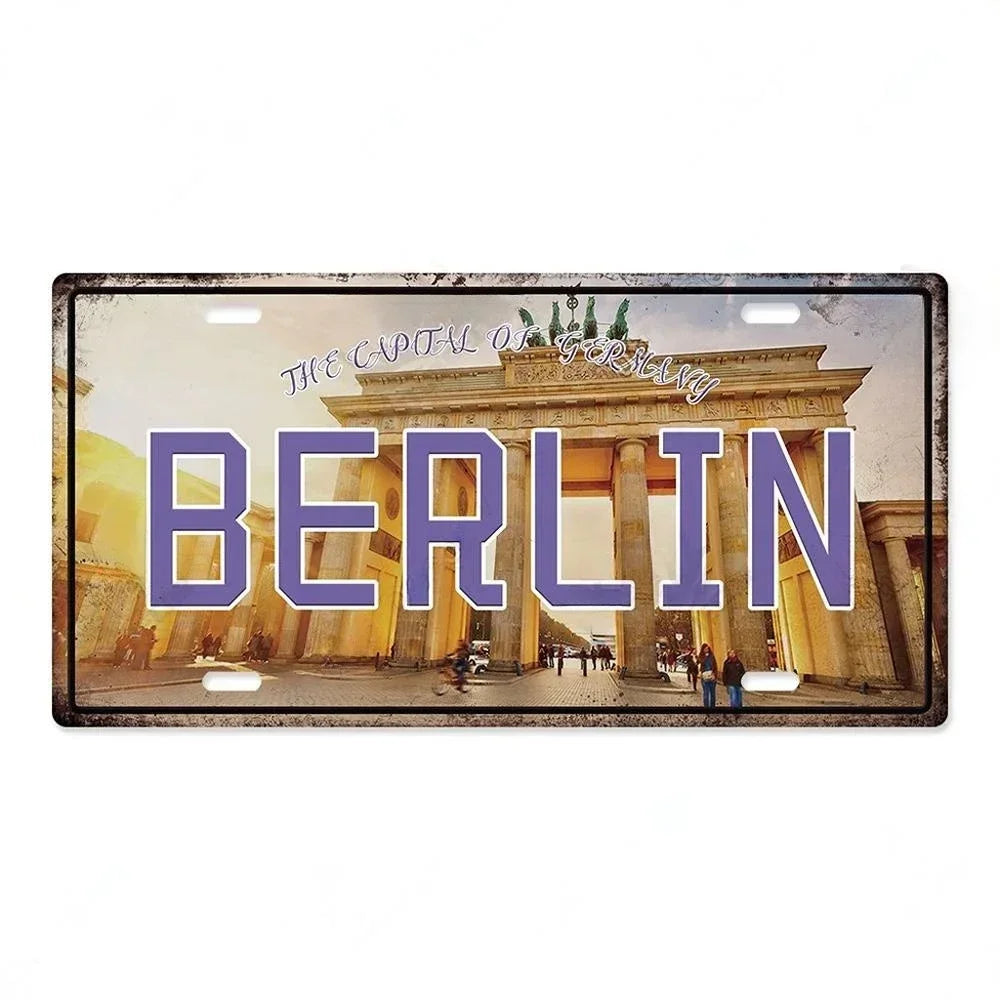 Capital City License Plate Metal Signs