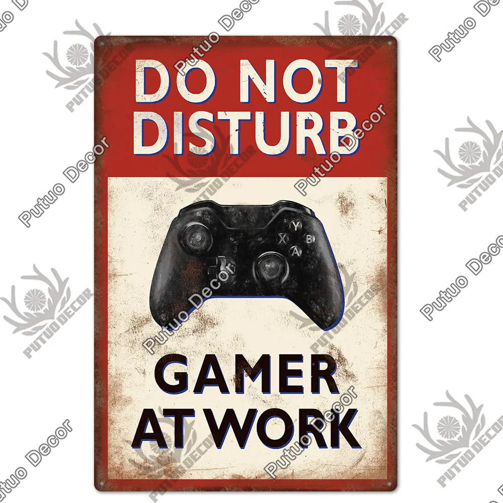 Funny Gamer Metal Signs